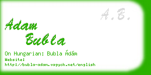 adam bubla business card